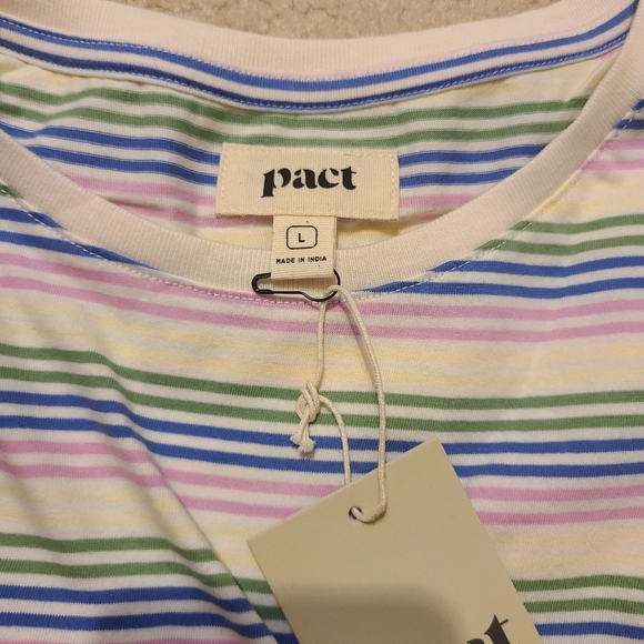 NWT Pact women's prism stripe soft spun high neck tank - Picture 7 of 7